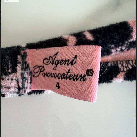 Agent Provocateur Tabby Bikini Bra Terry Pink Black Leopard Size 4 - Picture 5 of 6